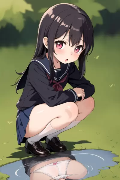 水たまりに写ったパンツの失敗例