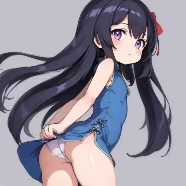 AIイラストで顔文字(:<)