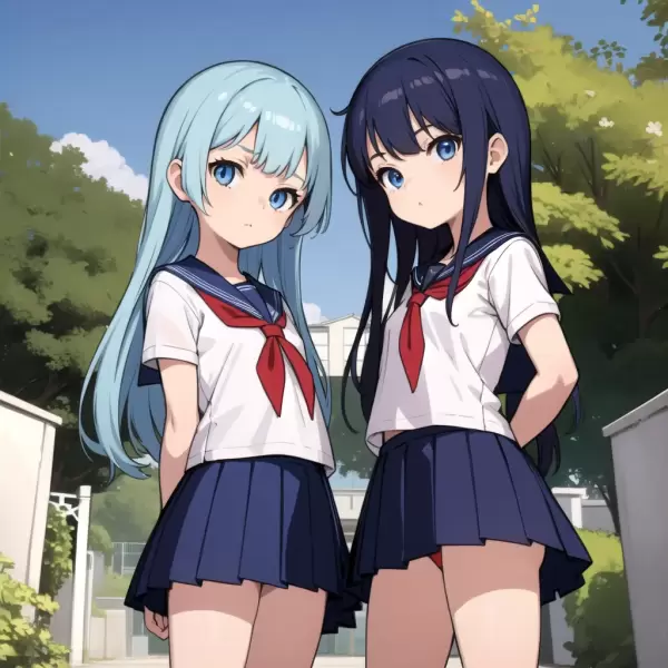 AIイラスト（二人の女子学生）