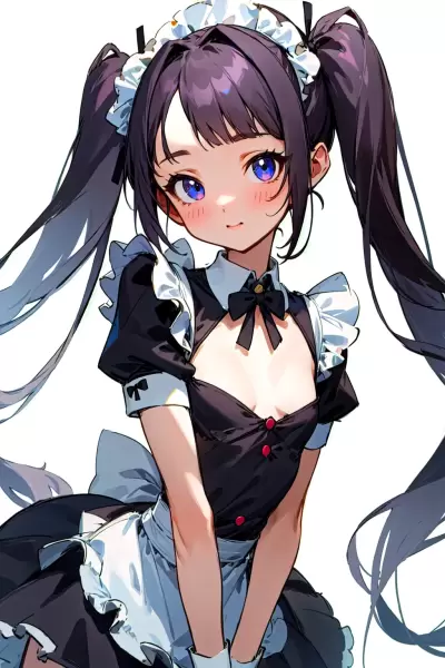 AIイラスト（メイドさん・照れ顔）