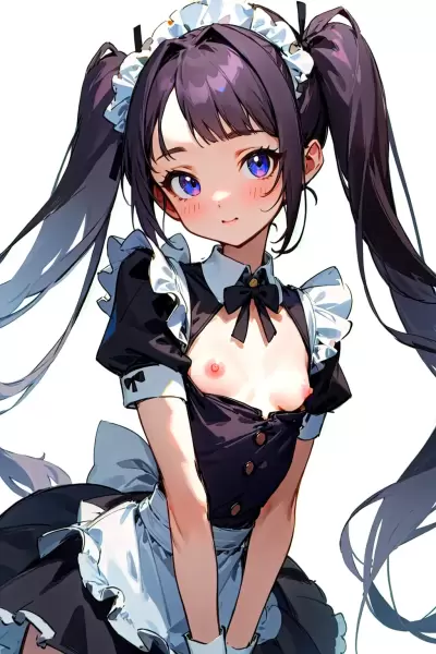 AIイラストのメイドさんのブラをめくりたい