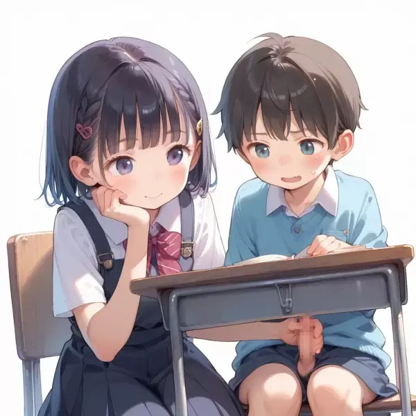 AIイラスト（こっそり手コキ）
