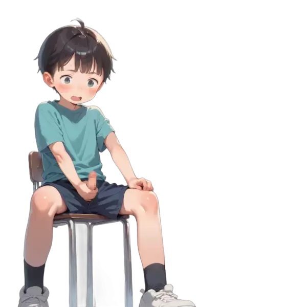 AIイラスト（椅子に座る男の子）