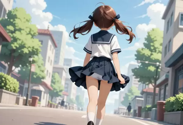 Wan2.2で歩きパンチラ